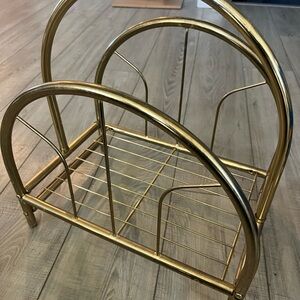 Elegant Gold Metal Magazine Rack